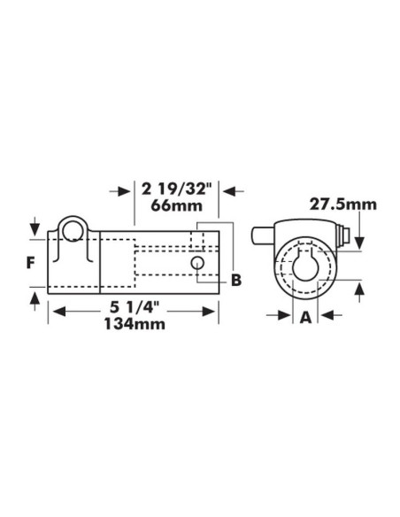 Adaptador Bomba Toma de Fuerza - Ø orificio15/16'' x Chaveta hembra 1 3/8'' - 6 con Tornillo Ranurado.
