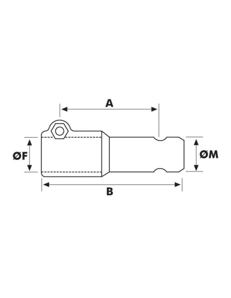 Adaptador Toma de Fuerza - Chaveta hembra 1 3/8'' - 6 x Chaveta macho 1 3/8'' - 6 con Tornillo Abrazadera.