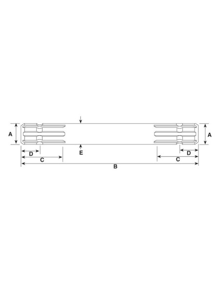 Eje Estriado Toma de Fuerza - Ambos Extremos - 1 3/8″ - 6 Estría x 1 3/8″ - 6 Estría, Longitud: 300mm