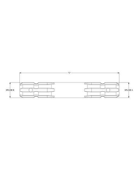 Eje Estriado Toma de Fuerza - Ambos Extremos - 1 3/8″ - 6 Estría x 1 3/8″ - 6 Estría, Longitud: 400mm