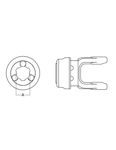 Horquilla Toma de Fuerza - Tipo Auto Rock (Tamaño U/J: 1 17/32″ x 4 5/16″) Tamaño: 1 3/8''-21 Estrias