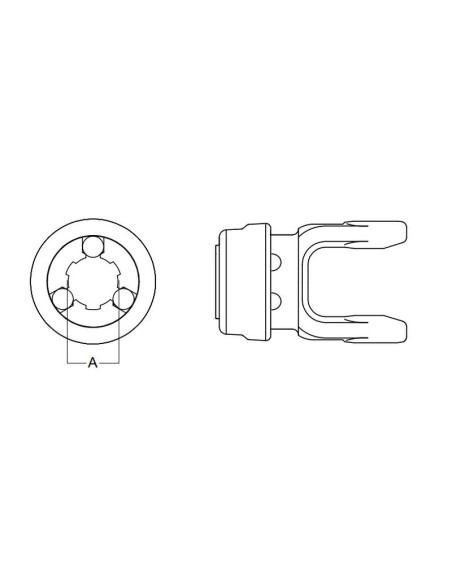 Horquilla Toma de Fuerza - Tipo Auto Rock (Tamaño U/J: 36 x 89mm) Tamaño: 1 3/8''-6 Estrias