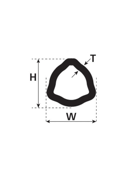 Tubo Toma de Fuerza - Triangular Perfil , Longitud: 1M (12509)