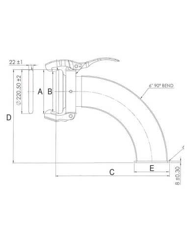 90° de Curvatura - 6'' (159mm) (galvanizado)