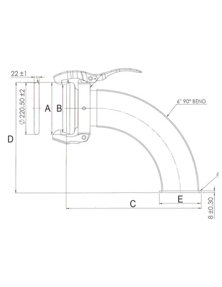 90° de Curvatura - 6'' (159mm) (galvanizado)