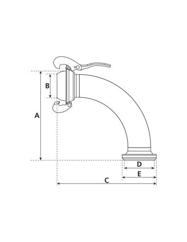 Acoplamiento 90° Macho-Hembra - 5'' (133mm)...