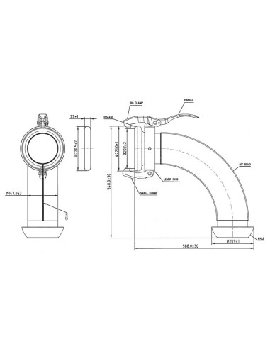 Acoplamiento 90° Macho-Hembra - 6'' (159mm)...