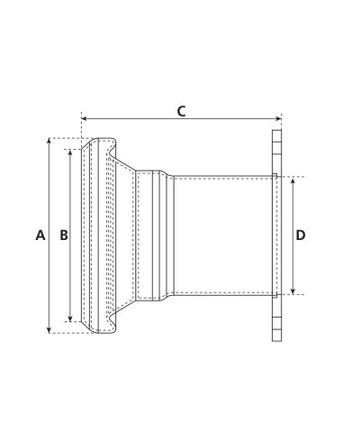 Acoplamiento con brida cuadrada - Hembra 4''...