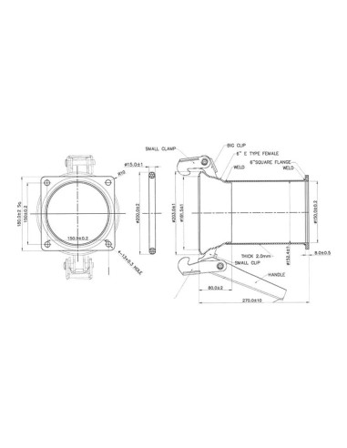 Acoplamiento con brida cuadrada - Hembra 6''...