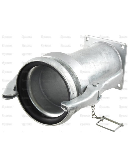 Acoplamiento con brida cuadrada - Largo - Hembra 6'' (159mm) x 6'' (150mm) (galvanizado)