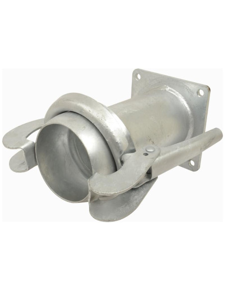 Acoplamiento con brida cuadrada - Largo - Macho 4'' (108mm) x 4'' (100mm) (galvanizado)