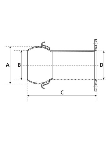 Acoplamiento con brida cuadrada - Macho 6''...
