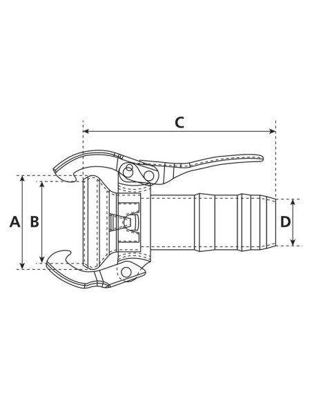 Acoplamiento con extremo manguera - Hembra 4'' (108mm) x4'' (102mm) (galvanizado)
