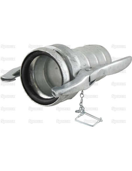 Acoplamiento con extremo manguera - Hembra 5'' (133mm) x5'' (133mm) (galvanizado)