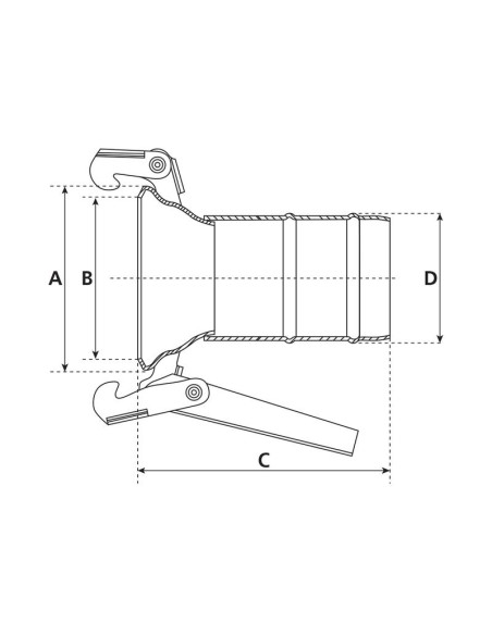 Acoplamiento con extremo manguera - Hembra 6'' (150mm) x6'' (150mm) (galvanizado)