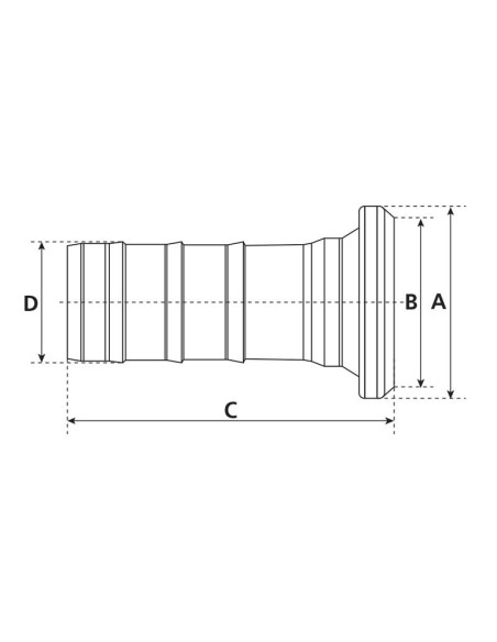 Acoplamiento con extremo manguera - Hembra 6'' (159mm) x6'' (152mm) (galvanizado)