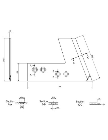 Aleta de espada - Dcho. (Kverneland)