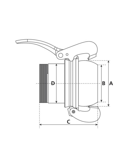 Acoplamiento con rosca - Macho 5'' (133mm) x 5'' BSPT (galvanizado)