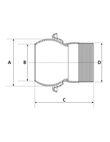 Acoplamiento con rosca - Macho 6'' (150mm) x...
