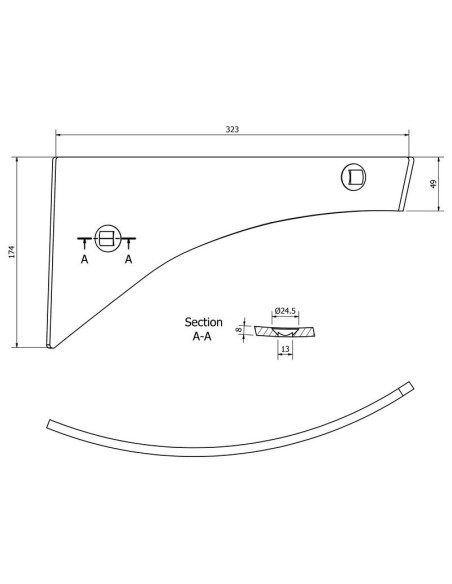 Cuchilla - Dcho. (Rabewerk) Corresponde a: 27530401 , VRP-300 0