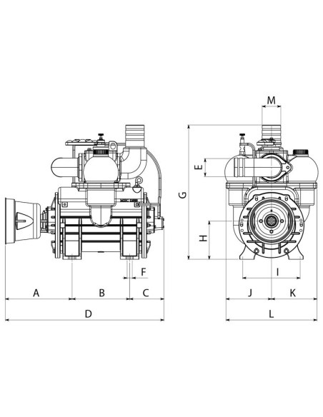 Bomba de vacío - MEC13500D - Del eje Cardan - 1000 RPM Corresponde a: 9013827041