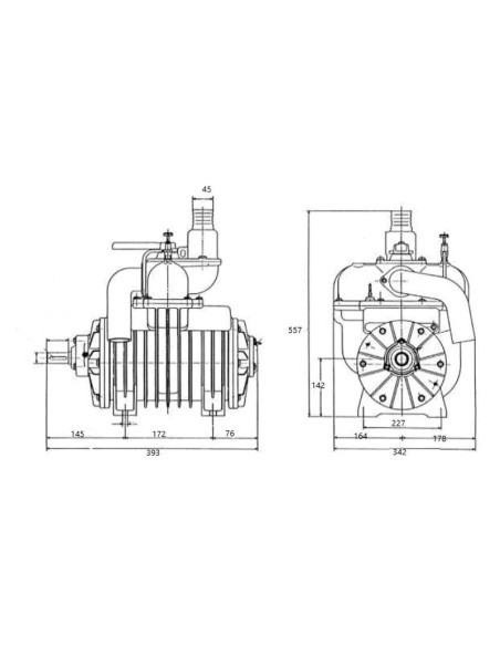 Bomba de vacío - MEC2000PL - Accionada por polea - 1000 RPM