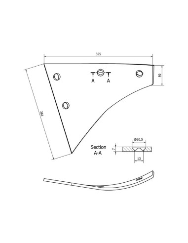 Cuchilla - Izdo. (Kuhn) Corresponde a: 619173