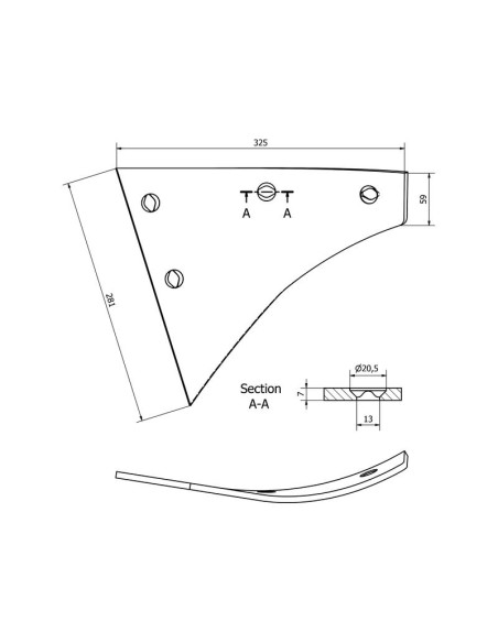Cuchilla - Izdo. (Kuhn) Corresponde a: 619173