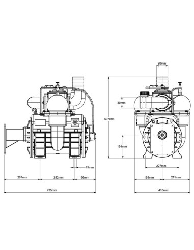 Bomba de vacío - MEC8000H - Accionada por motor...