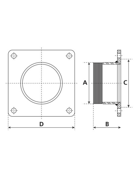 Brida cuadrada con rosca (galvanizado)