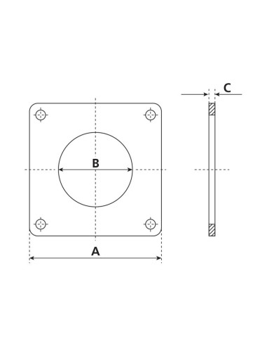 Brida cuadrada para soldar (no galvanizado)