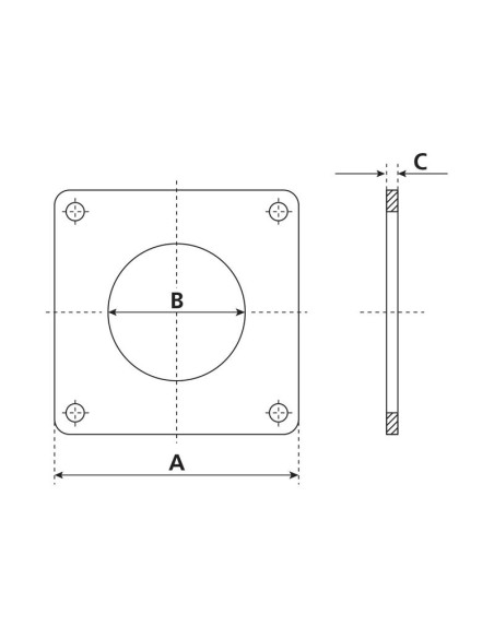 Brida cuadrada para soldar (no galvanizado)