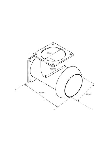 Pieza en T con acoplamiento macho 6'' (159mm)...