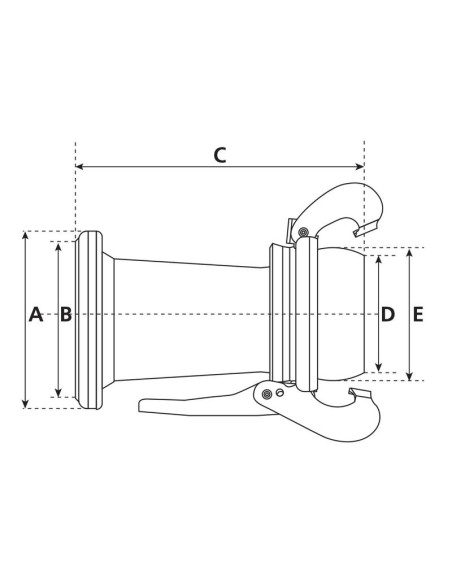 Reductor Hembra-Macho - 6 hasta 5'' (159-133mm) (galvanizado)