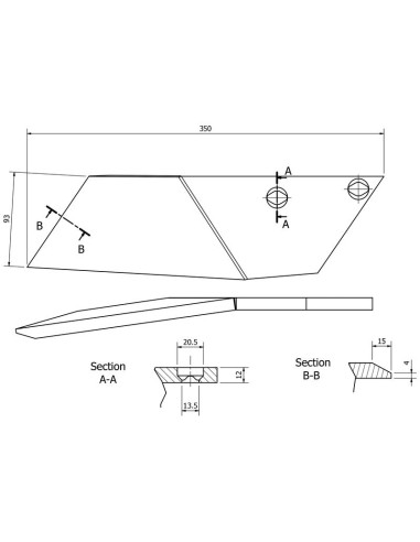 Punto de arado - Izdo.Grosor: 12mm, (Agrolux,...