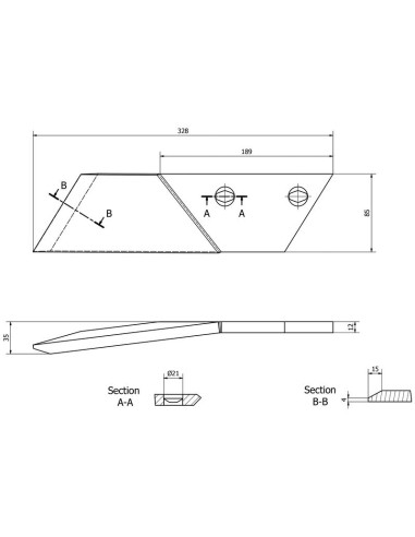 Punto de arado - Izdo.Grosor: 12mm, (Agrolux,...
