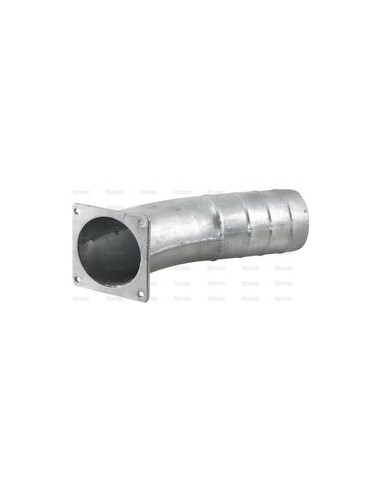 Tubo 45° con brida cuadrada y Acoplamiento 6'' (150mm) x (150mm) (galvanizado)
