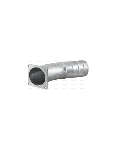 Tubo 45° con brida cuadrada y Acoplamiento 6'' (150mm) x (150mm) (galvanizado)