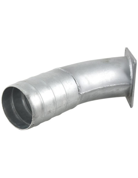 Tubo 45° con brida cuadrada y Acoplamiento 6'' (150mm) x (150mm) (galvanizado)