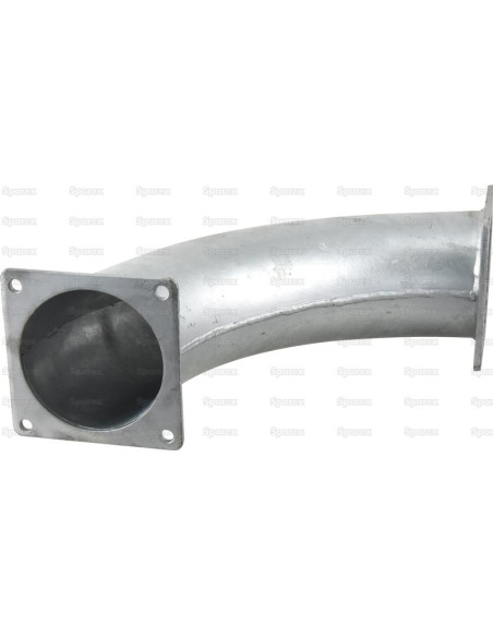 Tubo 90º con brida cuadrada 6'' (150mm) (galvanizado)