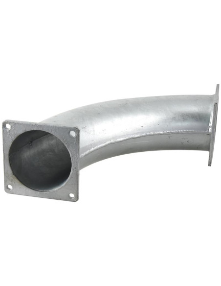 Tubo 90º con brida cuadrada 6'' (150mm) (galvanizado)