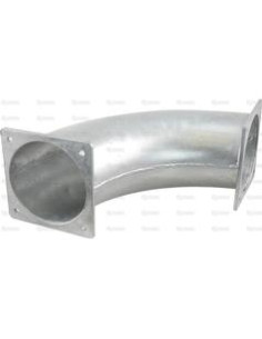 Tubo 90º con brida cuadrada 8'' (200mm) (galvanizado)