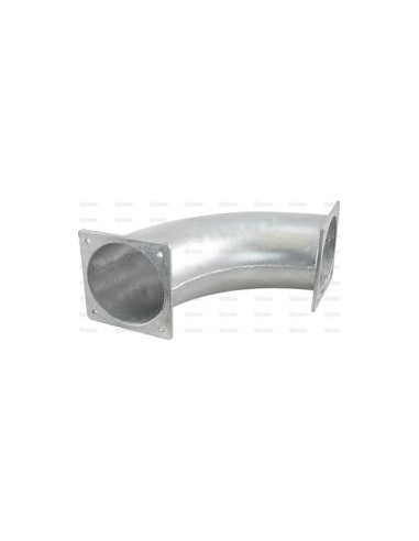 Tubo 90º con brida cuadrada 8'' (200mm) (galvanizado)