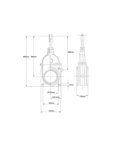 Válvula de paso - Doble brida - Reforzada 6''