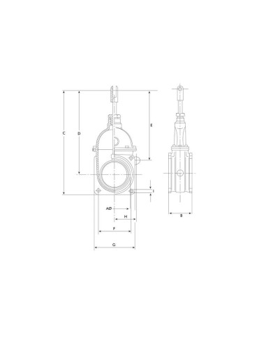 Válvula de paso - Doble brida 4''