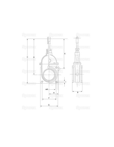 Válvula de paso - Doble brida 6''