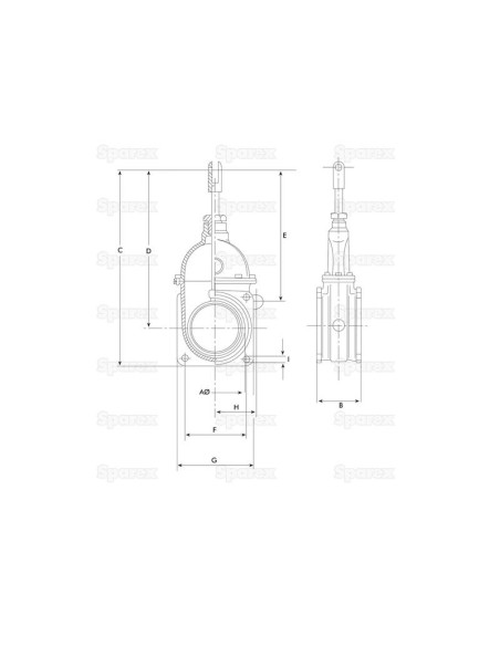 Válvula de paso - Doble brida 6''