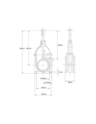 Válvula de paso - Doble brida 6''