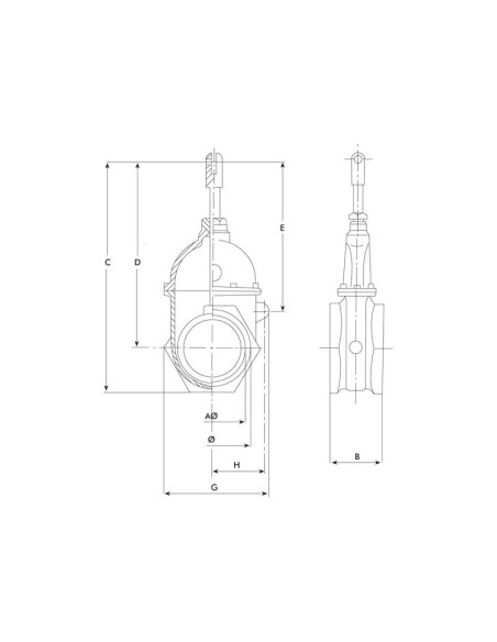 Válvula de paso - Doble rosca - Reforzada 6''