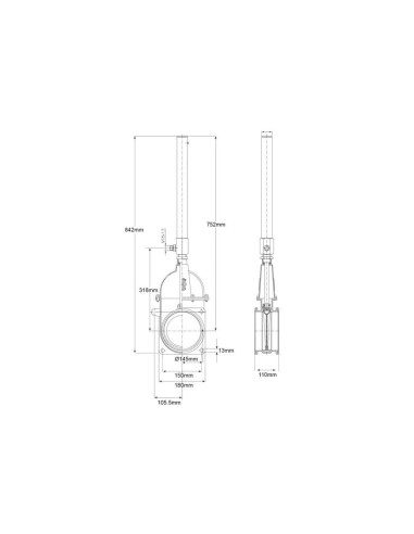 Válvula de paso con cilindro hidráulico con gas...